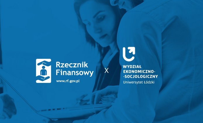 logotypy rzecznika finansowego i wydziału Ekonomiczno-Socjologicznego