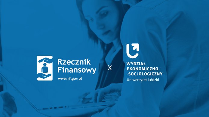 logotypy rzecznika finansowego i wydziału Ekonomiczno-Socjologicznego